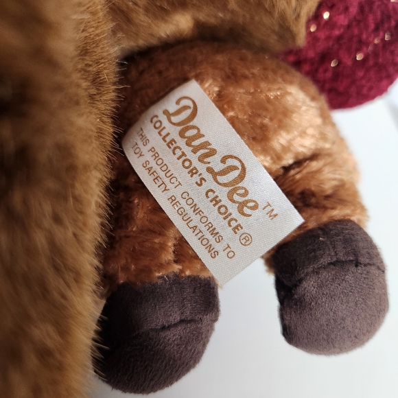 Vintage Winter Dan Dee Christmas Bear Stocking Hat Mittens and Scarf With Moose - Picture 9 of 10